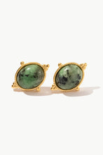 Load image into Gallery viewer, 18K Gold Plated Natural Stone Stud Earrings