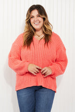 Load image into Gallery viewer, POL Peach Pie Full Size Ribbed Hooded Sweater