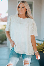 Load image into Gallery viewer, Round Neck Puff Sleeve Blouse