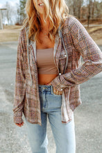 Load image into Gallery viewer, Plaid Long Sleeve Hooded Jacket