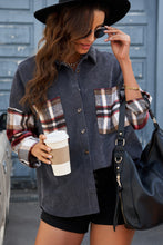 Load image into Gallery viewer, Leopard Corduroy Dropped Shoulder Jacket