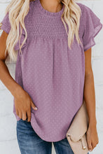 Load image into Gallery viewer, Layered Flutter Sleeve Smocked Blouse