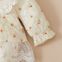 Load image into Gallery viewer, Baby Girl Ditsy Floral Lace Trim Bodysuit