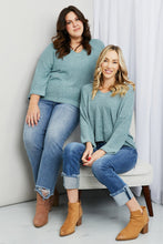 Load image into Gallery viewer, Mine and E&M Full Size Three-Quarter Sleeve Notched Sweater