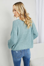 Load image into Gallery viewer, Mine and E&M Full Size Three-Quarter Sleeve Notched Sweater