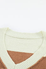 Load image into Gallery viewer, Plus Size Striped V-Neck Sweater