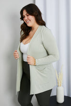 Load image into Gallery viewer, Zenana Sunday Morning Full Size Open Cardigan with Pockets in Sage