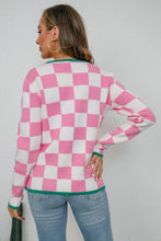 Load image into Gallery viewer, Checkered Round Neck Sweater