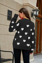 Load image into Gallery viewer, Heart Pattern Lantern Sleeve Sweater