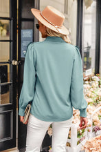 Load image into Gallery viewer, Ruffled Button-Up Puff Sleeve Blouse
