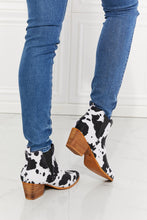 Load image into Gallery viewer, MMShoes Back At It Point Toe Bootie in Cow Print
