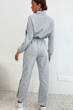 Load image into Gallery viewer, Contrast Quarter-Zip Cropped Sweatshirt and Joggers Set