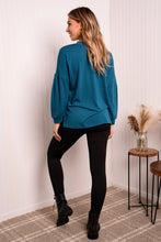 Load image into Gallery viewer, Yelete Full Size Side Slit Dropped Shoulder Top