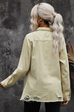 Load image into Gallery viewer, Distressed Snap Down Denim Jacket