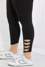 Load image into Gallery viewer, Yelete Ready For Action Full Size Ankle Cutout Active Leggings in Black