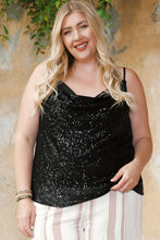 Load image into Gallery viewer, Plus Size Sequin Cowl Neck Cami