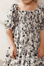 Load image into Gallery viewer, ODDI Girls Printed Smocked Square Neck Dress