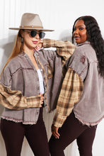 Load image into Gallery viewer, POL At Twilight Full Size Plaid Contrast Shacket