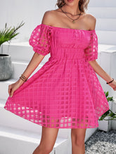 Load image into Gallery viewer, Off-Shoulder A-Line Mini Dress