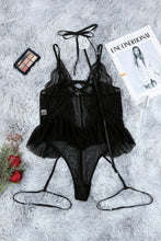 Load image into Gallery viewer, Lace Contrast Ruffled Teddy Lingerie