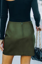 Load image into Gallery viewer, Asymmetrical PU Leather Mini Skirt
