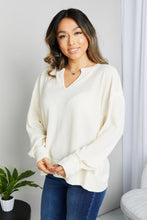 Load image into Gallery viewer, Blu Pepper Notched Neck Drop Shoulder Top