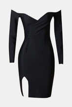 Load image into Gallery viewer, Beaded Slit Off-Shoulder Bodycon Dress