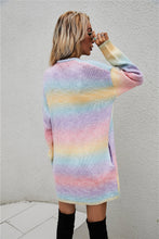Load image into Gallery viewer, Multicolored Gradient Open Front Longline Cardigan