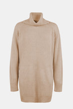 Load image into Gallery viewer, Turtleneck Raglan Sleeve Rib-Knit Dress with Pockets