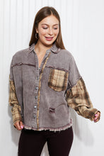 Load image into Gallery viewer, POL At Twilight Full Size Plaid Contrast Shacket