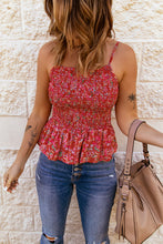 Load image into Gallery viewer, Floral Smocked Peplum Cami