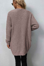 Load image into Gallery viewer, Rib-Knit Open Front Pocketed Cardigan