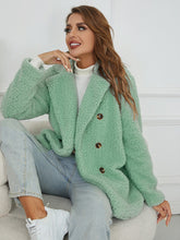 Load image into Gallery viewer, Buttoned Longline Sherpa Jacket