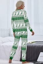 Load image into Gallery viewer, Reindeer and Snowflake Print Pajama Set