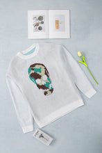 Load image into Gallery viewer, Skull Graphic Drop Shoulder Sweater