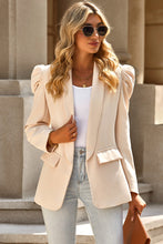 Load image into Gallery viewer, Double Take Puff Sleeve Shawl Collar Blazer