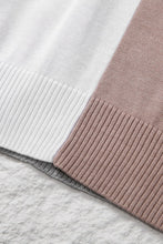 Load image into Gallery viewer, Color Block V-Neck Ribbed Trim Sweater