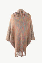 Load image into Gallery viewer, Heathered Open Front Fringed Poncho