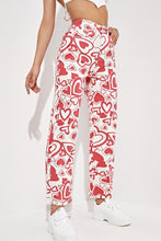 Load image into Gallery viewer, Heart Print High Waist Jeans