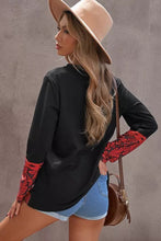 Load image into Gallery viewer, Mixed Print Color Block Long Sleeve Top