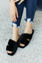 Load image into Gallery viewer, Qupid Faux Fur Slide Sandals in Black