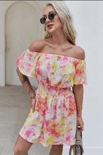 Load image into Gallery viewer, Off-Shoulder Short Flutter Sleeve Mini Dress