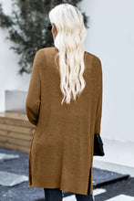 Load image into Gallery viewer, Side Slit Open Front Knit Longline Cardigan