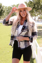 Load image into Gallery viewer, Plaid Button Up Curved Hem Shirt