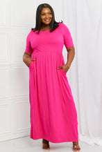 Load image into Gallery viewer, Celeste Sweetheart Full Size Short Sleeve Maxi Dress in Hot Pink