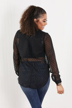 Load image into Gallery viewer, HYFVE Living for Love Swiss Dot Sheer Button-Up Shirt
