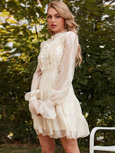 Load image into Gallery viewer, Ruffle Collar Tiered Mini Dress