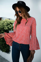 Load image into Gallery viewer, Ditsy Sleeve Long Bell Sleeve Blouse