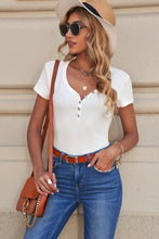 Load image into Gallery viewer, Buttoned Short Sleeve Tee Shirt