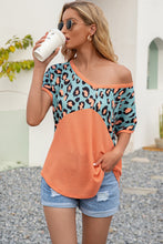 Load image into Gallery viewer, Leopard Color Block Cut Out Back Top